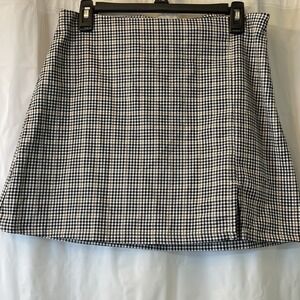 Hollister Ultra High Rise Plaid Mini Skirt Sz L Retired Design Black Camel White